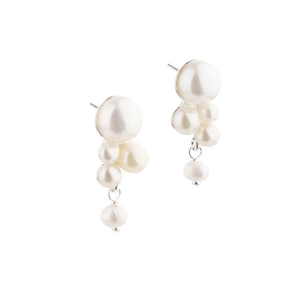 Billede af Aqua Dulce Bubbels øreringe sølv m. fvp
