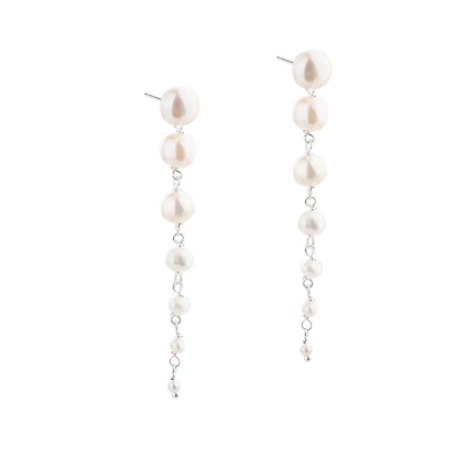 Billede af Aqua Dulce Ghita Long øreringe sølv m. ferskvandsperler