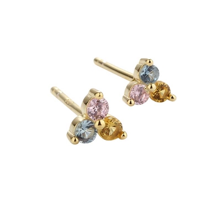 Billede af Aqua Dulce Gunnva øreringe forgyldt sølv m. cz