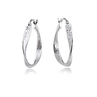 Billede af *Aqua Dulce Twisted Lines creoler sølv