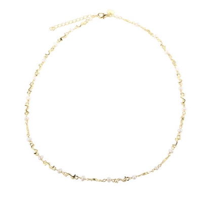 Billede af Aqua Dulce Rhumba Pearl Necklace halskæde forgyldt sølv m. fvp (42 + 4 cm)