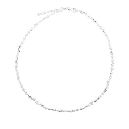 Billede af Aqua Dulce Rhumba Pearl Necklace halskæde sølv m. fvp (42 + 4 cm)