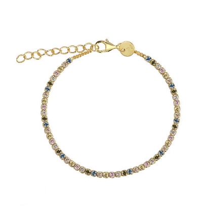 Billede af Aqua Dulce New Edel armbånd forgyldt sølv m. cz (17 + 3 cm)