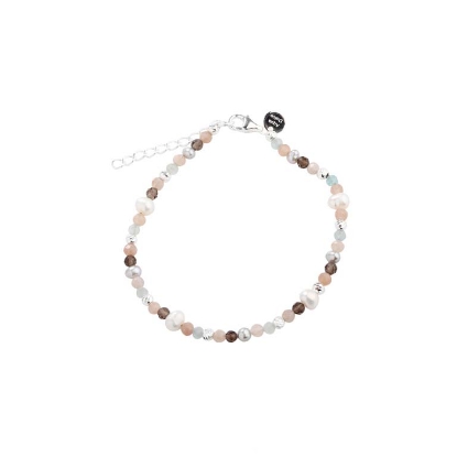 Billede af Aqua Dulce Miah armbånd sølv m. perler (17 + 3 cm)