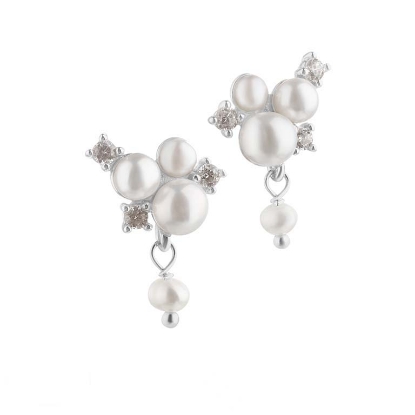 Billede af Aqua Dulce Darling Bubbels Cloud øreringe sølv m. fvp + cz