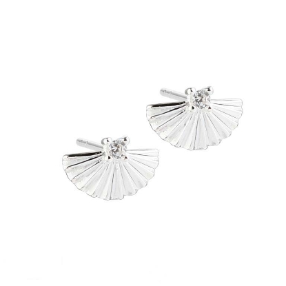 Billede af Aqua Dulce Kaya Fan Earstud øreringe sølv m. cz