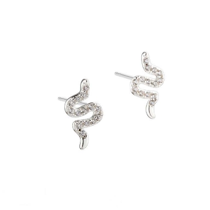 Billede af *Aqua Dulce Darling Snake Earstud øreringe sølv m. cz