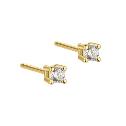 Billede af Aqua Dulce Mini Kaya øreringe forgyldt sølv m. cz