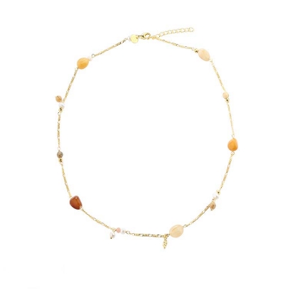 Billede af Aqua Dulce Golden Necklace halskæde forgyldt sølv m. fvp (42 + 3 cm)