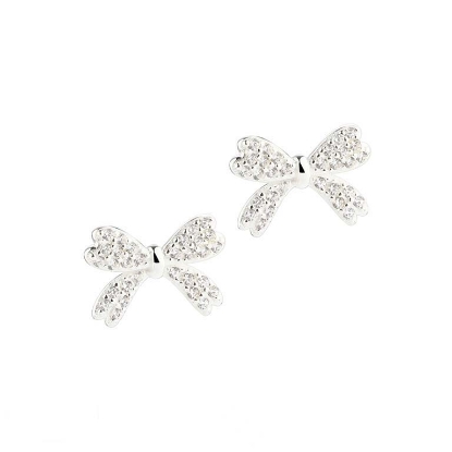 Billede af Aqua Dulce Darling Bow Big øreringe sølv m. cz