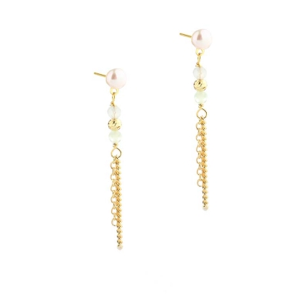 Billede af *Aqua Dulce Aqua Breeze øreringe forgyldt sølv m. perler