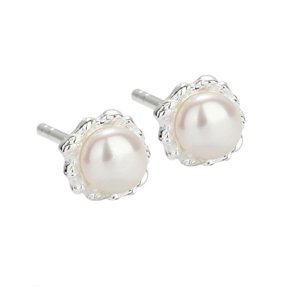 Billede af Aqua Dulce Pearl øreringe sølv m. fvp