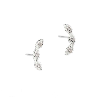 Billede af *Aqua Dulce Flowers Up The Ear øreringe sølv m. cz