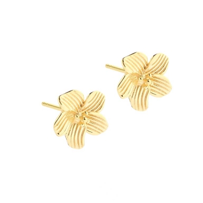 Billede af Aqua Dulce Anemone Flower øreringe forgyldt sølv