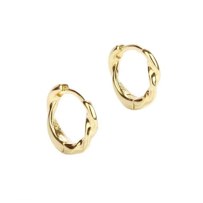 Billede af *Aqua Dulce Twirl øreringe forgyldt sølv - 13 mm