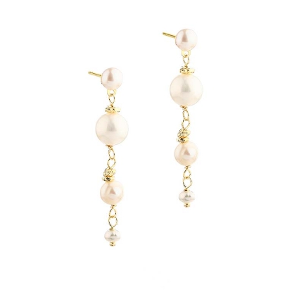Billede af Aqua Dulce Ghita Short Pearl øreringe forgyldt sølv m. fvp