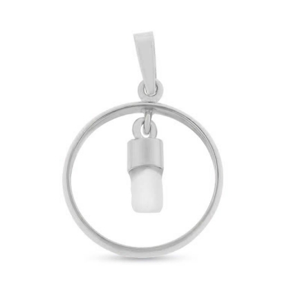 Billede af Tand vedhæng, rund ring omkring, øsken & patz 925s., (kundens ring bruges)