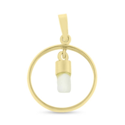 Billede af Tand vedhæng, rund ring omkring, øsken & patz 14 kt., (kundens ring bruges)