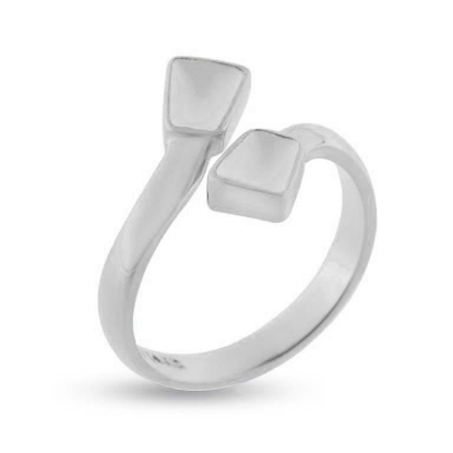 Billede af Tand ring m. 2 tænder i sølv