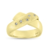 Billede af Ring "Massive Hug" m. 5 x 0,01 w/vs brillanter 14 karat guld