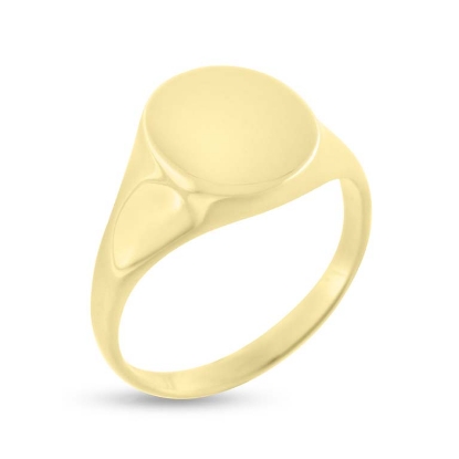 Billede af Ring, Signetring oval plade 13*11 mm. Priser fra