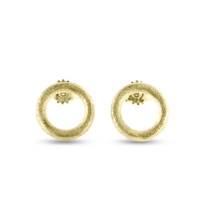 Billede af Ørestik Circles 11 mm. 925s forgyldt  (overflade sand)