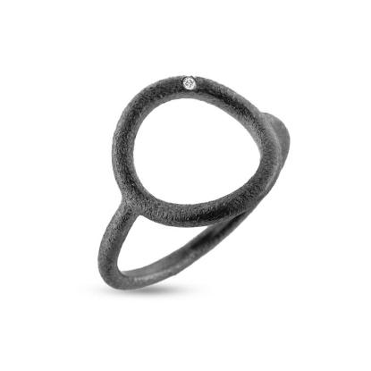 Billede af Ring Circles, brill. 0,01 w/vs. 925s oxyd (overflade sand)