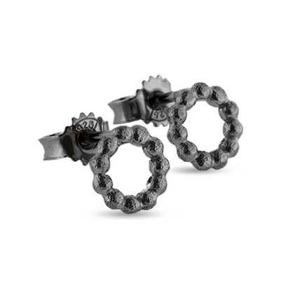 Billede af Ørestik Circles, kugletråd, 8 mm. 925s oxyd (overflade sand)