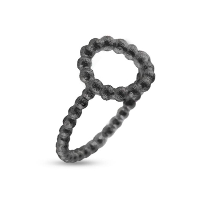 Billede af Ring Circles, kugletråd, 11 mm. 925s oxyd (overflade sand)