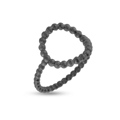 Billede af Ring Circles, kugletråd, 15 mm. i oxideret sølv (overflade sand)