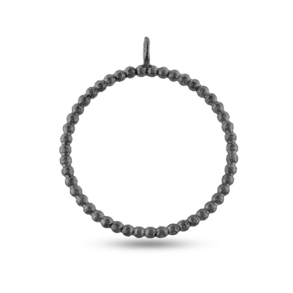 Billede af Vedhæng Circles 31 mm. i oxideret sølv (overflade sand)