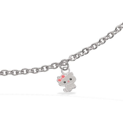 Billede af Girls armbånd kat sølv
