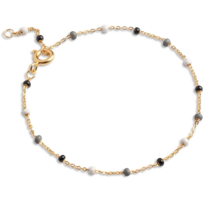 Billede af ENAMEL Copenhagen Lola Salt'n'Pepper armbånd forgyldt sølv (15 + 4 cm)