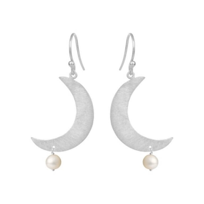 Billede af Susanne Friis Bjørner Måne øreringe sølv m. fvp