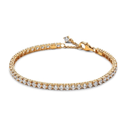 Billede af Pandora Funklende Tennisarmbånd forgyldt metalblanding m. cz (16-20 cm)