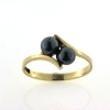 Billede af Ring med 2* 5 mm. hæmetit kg. 8 kt.