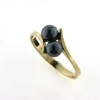 Billede af Ring med 2* 5 mm. hæmetit kg. 8 kt.
