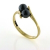 Billede af Ring med 2* 5 mm. hæmetit kg. 8 kt.