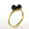 Billede af Ring med 2* 5 mm. hæmetit kg. 8 kt.
