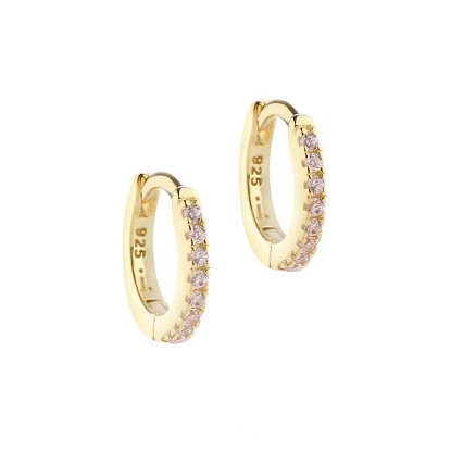 Billede af Aqua Dulce Rose Raya øreringe forgyldt sølv m. cz - 10 mm