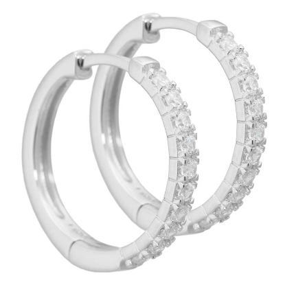 Billede af Aqua Dulce Darling øreringe sølv m. cz - 20 mm