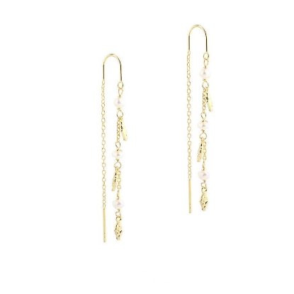 Billede af Aqua Dulce Milena Pearl øreringe forgyldt sølv m. perler