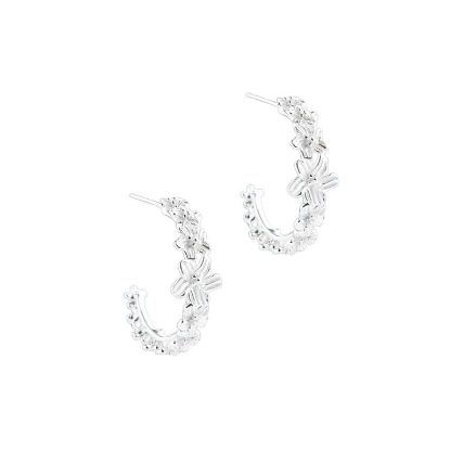 Billede af *Aqua Dulce Jasmin Hoop Large øreringe sølv