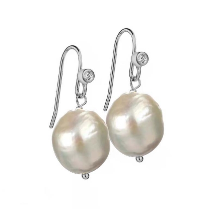 Billede af Aqua Dulce Betsy øreringe sølv m. barokperler
