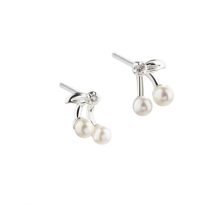 Billede af Aqua Dulce Darling Cherry øreringe sølv m. fvp