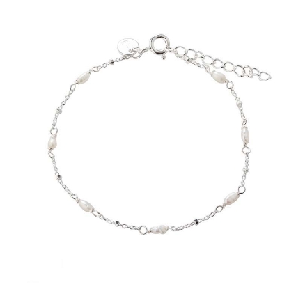 Billede af Aqua Dulce Rice Dot armbånd sølv m. fvp (17 + 3 cm)