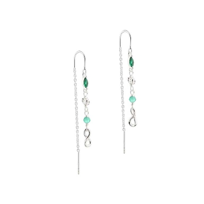 Billede af Aqua Dulce Green Garden øreringe sølv m. cz