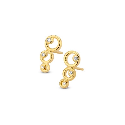 Billede af Spirit Icons "Infinity" ørestikker forgyldt sølv cz