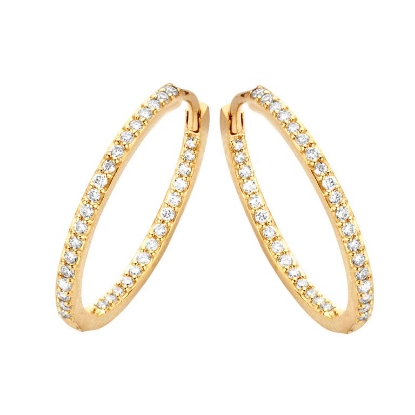 Billede af Spirit Icons Lagoon large ørestikker 14 karat  med ialt 0,33ct. w/vs