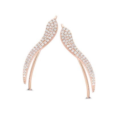 Billede af Spirit Icons ørestik Rebel øreringe sølvrosaforgyldt med syn zir.